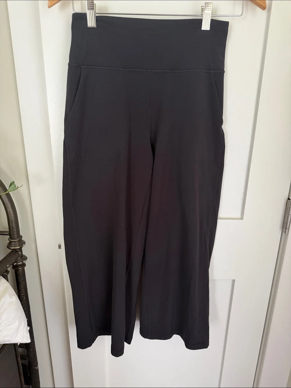 lululemon athletica Black Wide-Leg Capris with High Waist